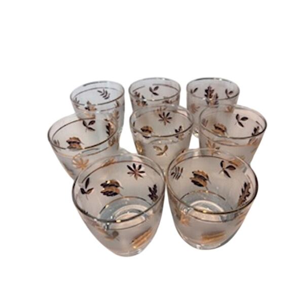 Vintage Libbey MCM Barware Set Ice Bucket / 8 Glasses / Caddy Cocktails 8oz - Picture 5 of 13